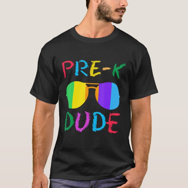 Camiseta Pré K Cara de Volta à Escola Primeiro Dia da Pré-e (Frente)