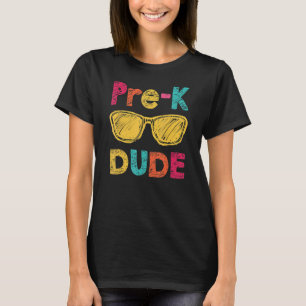 Camiseta Pré-K Cara De Volta À Escola Primeiro Dia Da Pré-E