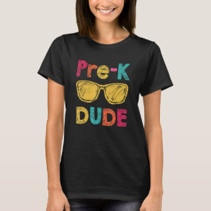 Camiseta Pré-K Cara De Volta À Escola Primeiro Dia Da Pré-E