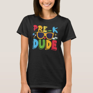 Camiseta Pré K Cara de Volta à Escola Primeiro Dia da Pré-e