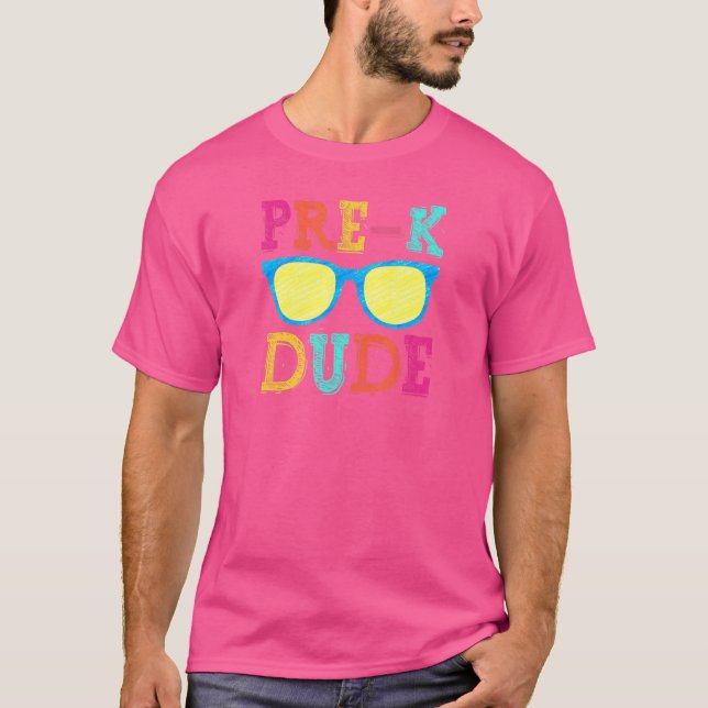 Camiseta Pré K Cara de Volta à Escola Primeiro Dia da Pré-e (Frente)