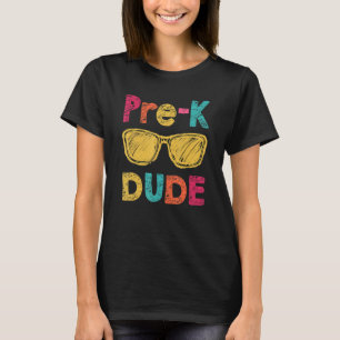 Camiseta Pré-K Cara De Volta À Escola Primeiro Dia Da Pré-E