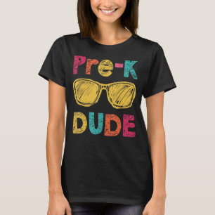 Camiseta Pré K Cara de Volta à Escola Primeiro Dia da Pré-e