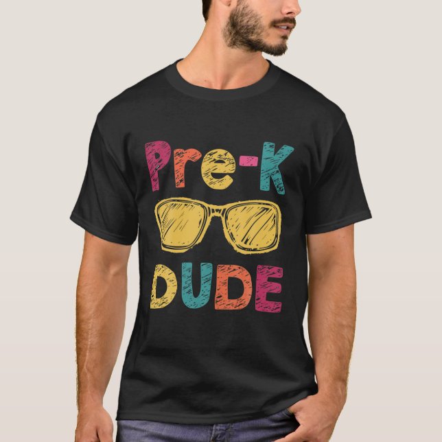 Camiseta Pré-K Cara De Volta À Escola Primeiro Dia De Pré-E (Frente)