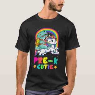 Camiseta Pré-K Cutie Fazendo Rumo Ao Unicórnio De Volta À E