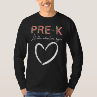 Camiseta Pré K Deixe a Aventura Começar De Volta à Escola E