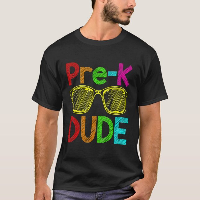 Camiseta Pre K Dude Back to School First Day of Preschool S (Frente)