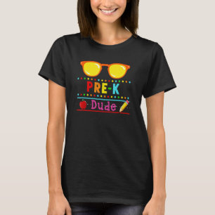 Camiseta Pré-K Dude Primeiro Dia De Volta Ao Estudante Esco