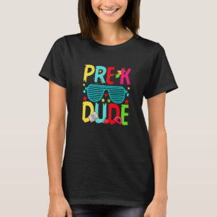 Camiseta Pré-K Dude Primeiro Dia De Volta Ao Estudante Esco