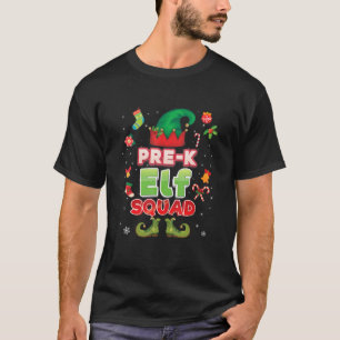 Camiseta Pré-K Elf Esquadrão Natal Santa Hat Estudante