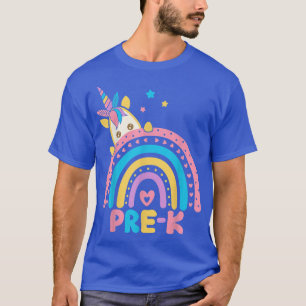 Camiseta Pré-K Engraçado Arco-Íris Unicórnio De Volta Para
