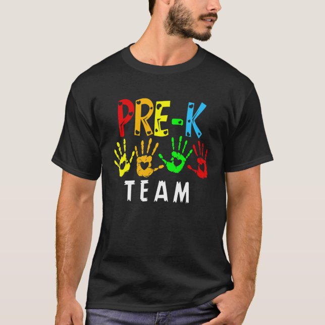 Camiseta Pré-K Equipes Manipula De Volta À Escola (Frente)
