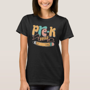 Camiseta Pré-K Esquadrão Pré-Jardim Infantil Crianças Bonit
