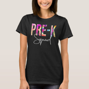 Camiseta Pré-K Esquadrão Tie Dye De Volta Para As Mulheres