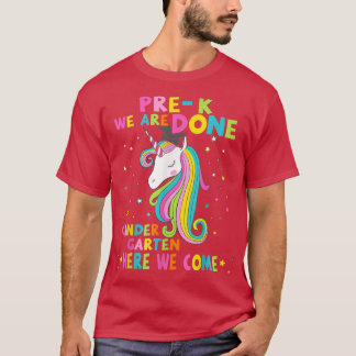 Camiseta Pré-K Graduação Magical Unicorn KINDERGARTEN Aqui