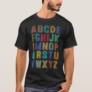 Camiseta Pré-K Jardim De Infância - Alphabet De Volta Ao Te