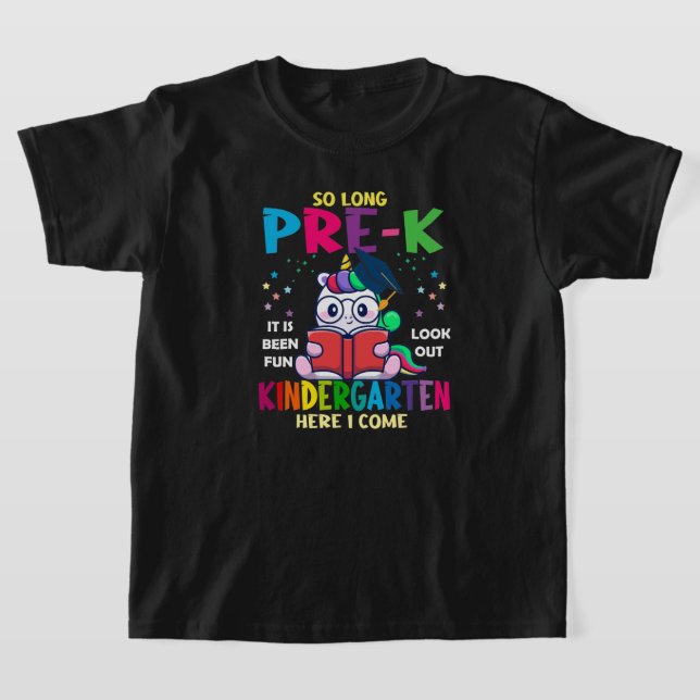 Camiseta Pre-K Kindergarten Here I Come Unicorn Graduation (Postura )