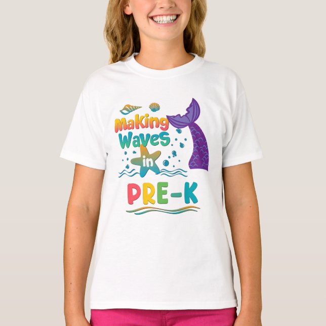 Camiseta Pre-K Mermaid Back to School Shirt (Frente)