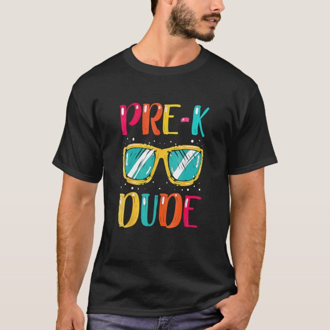 Camiseta Pré-K Meu Primeiro Dia De Pré-Escolas De Volta À E (Frente)