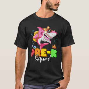 Camiseta Pré-K Mochila de Tubarão Esquadrão Volta Para As M
