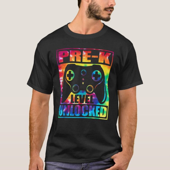 Camiseta Pré-K Nível Desbloqueado De Volta À Vídeo Gam Da E (Frente)