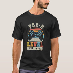 Camiseta Pré-K Nível Desbloqueado Jogador 1rua Dia De Menin