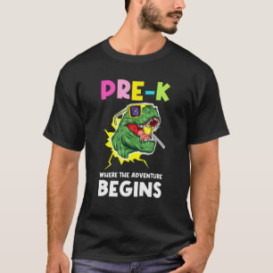 Camiseta Pré K Onde A Aventura Começa Antes Do Jardim De In