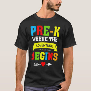 Camiseta Pré K Onde A Aventura Começa O Professor De Volta