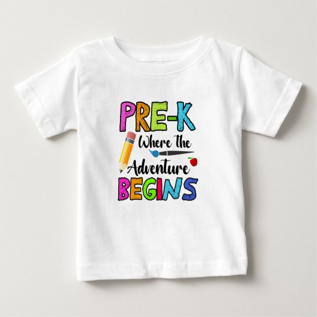 Camiseta Pré-K Onde Começa A Aventura (Frente)