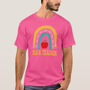 Camiseta Pré-K Professor Arco-Íris De Volta À Apprec Escola