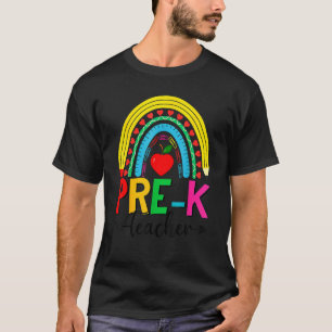 Camiseta Pré K Professor Arco-Íris De Volta À Escola No Pri