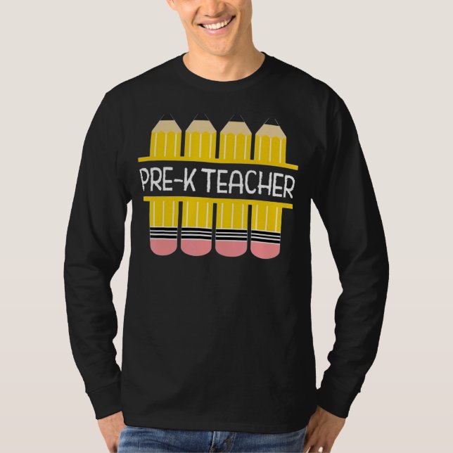 Camiseta Pré-K Professor Lápis Ensino de Butchi (Frente)