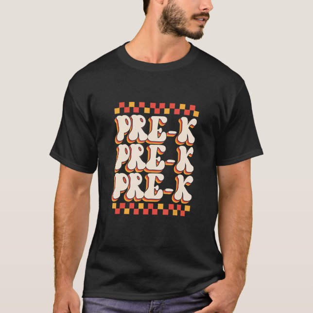 Camiseta Pré K Retro Voltar à Escola (Frente)