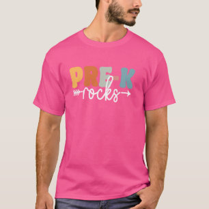 Camiseta Pré-k Rochas De Volta Para Professores Estudantes