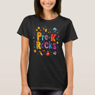 Camiseta Pré-K Rocks De Volta À Escola Para Crianças E Prof