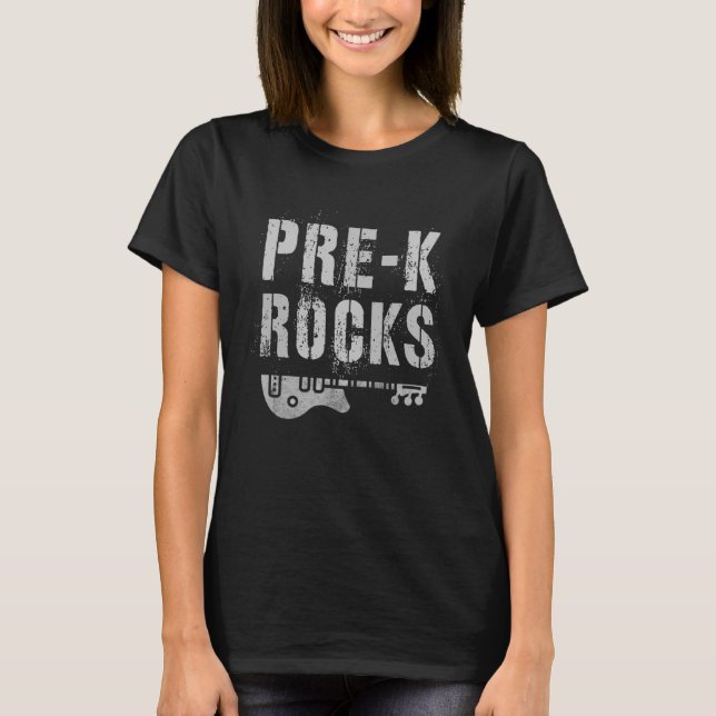 Camiseta Pré-K Rocks Professor Rockstar Equipe Pronta para (Frente)