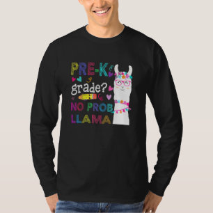 Camiseta Pré-K Sem Professor Prob-Llama Estudante Primeiro