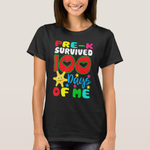 Camiseta Pré-k Sobreviveu a 100 Dias de Mim para a Criança
