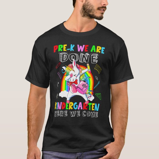 Camiseta Pré-K Terminamos O KIndergarten Aqui Vimos Unicor (Frente)