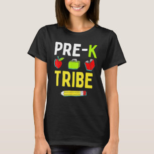Camiseta Pré-K Tribe Professor Pré-Escolar No Primeiro Dia