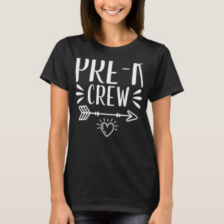 Camiseta Pré-K Tripulação Ensinando De Volta À Escola Estud