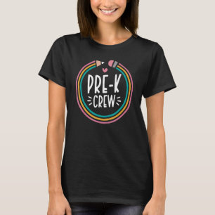 Camiseta Pré-K Tripulação Feliz Primeiro Dia Da Escola