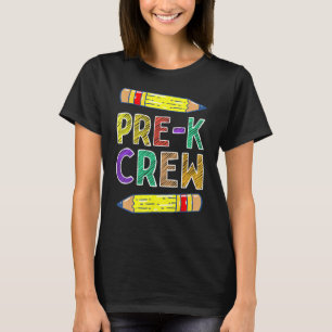 Camiseta Pré-K Tripulação Pré-K Professores De Volta À Esco