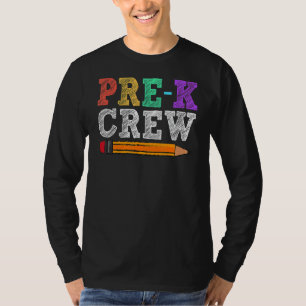 Camiseta Pré-K Tripulação Pré-K Professores De Volta À Esco