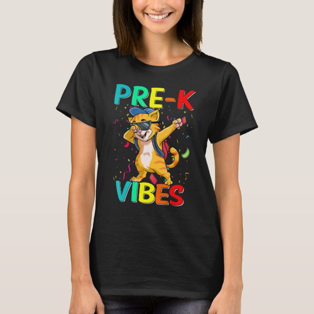 Camiseta Pré K Viba Cat De Volta À Escola (Frente)