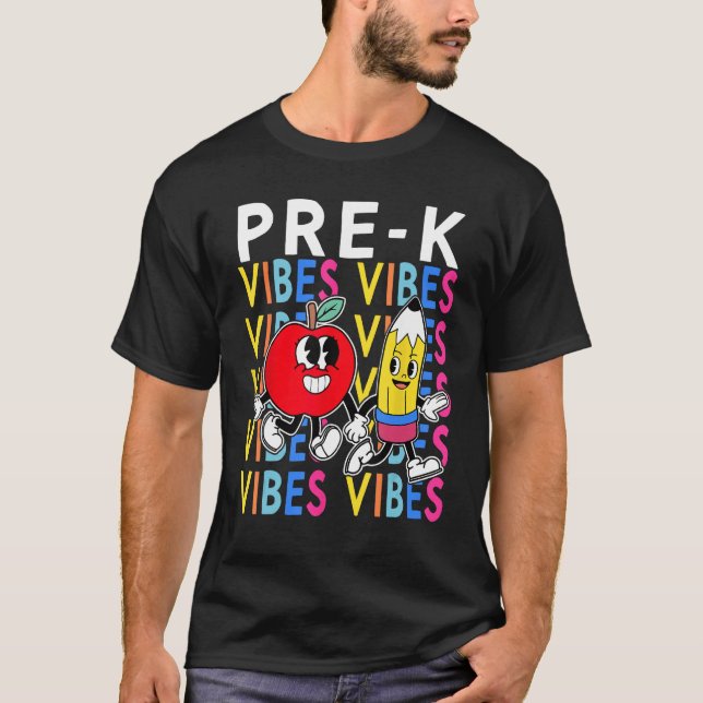 Camiseta Pre K Vibes First Day of School Welcome Back to Sc (Frente)