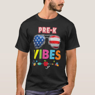Camiseta Pré-K Vibes Legal Estudante De Volta Ao Ensino