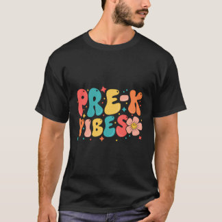 Camiseta Pré-K Vibes Pré-Jardim De Infância De Volta À Prim