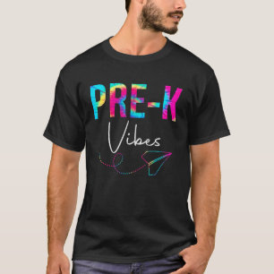 Camiseta Pré K Vibes Tie Dye Apreciação Dia De Volta À Esco