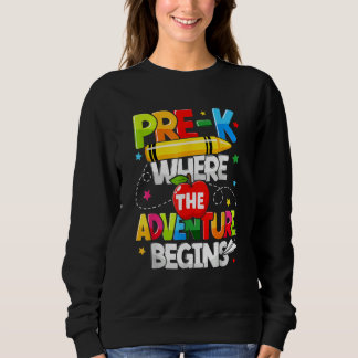 Camiseta Pre K Where The Adventure Begins Back To School Te